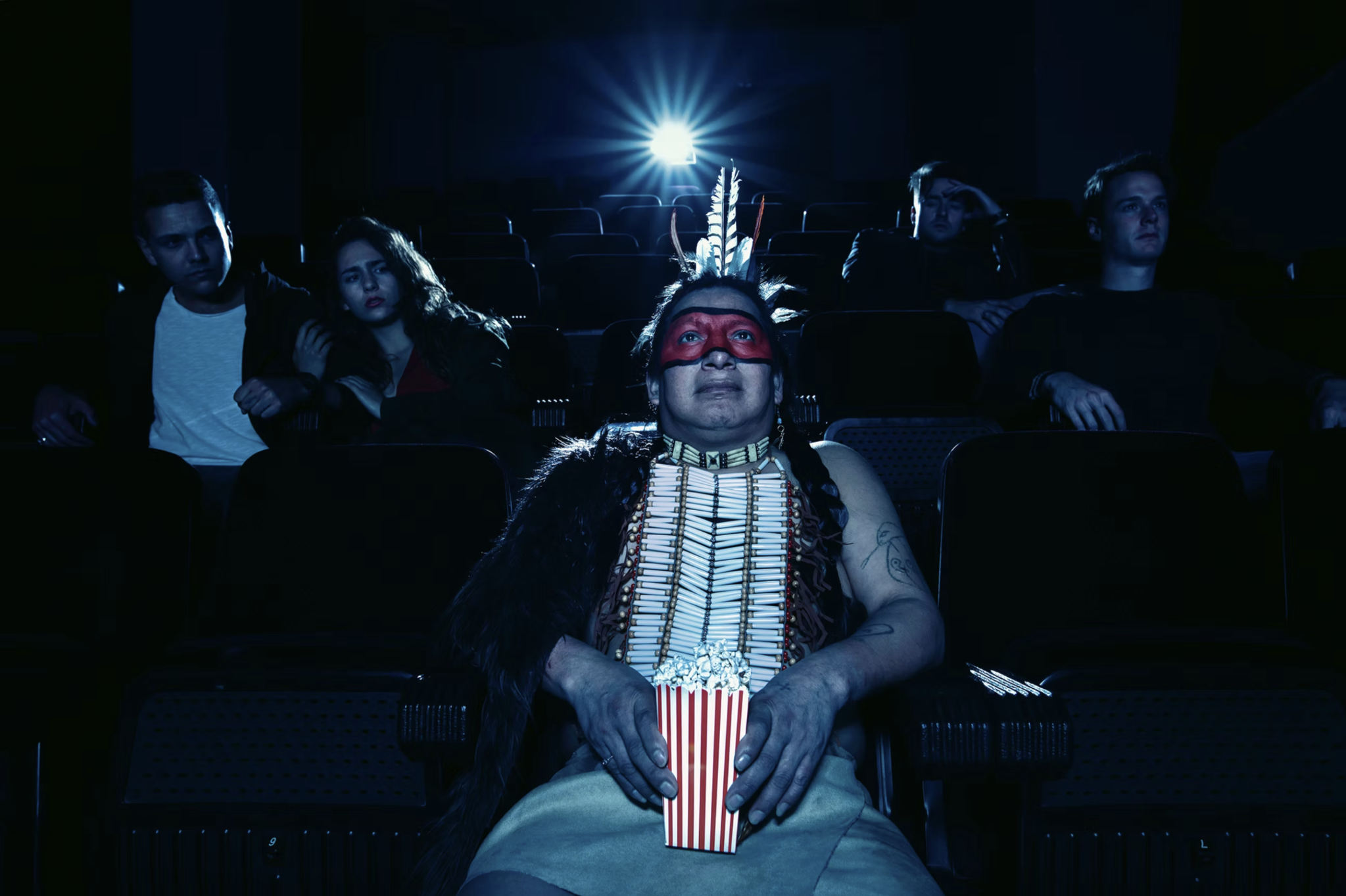 César González Farinango en una sala de cine